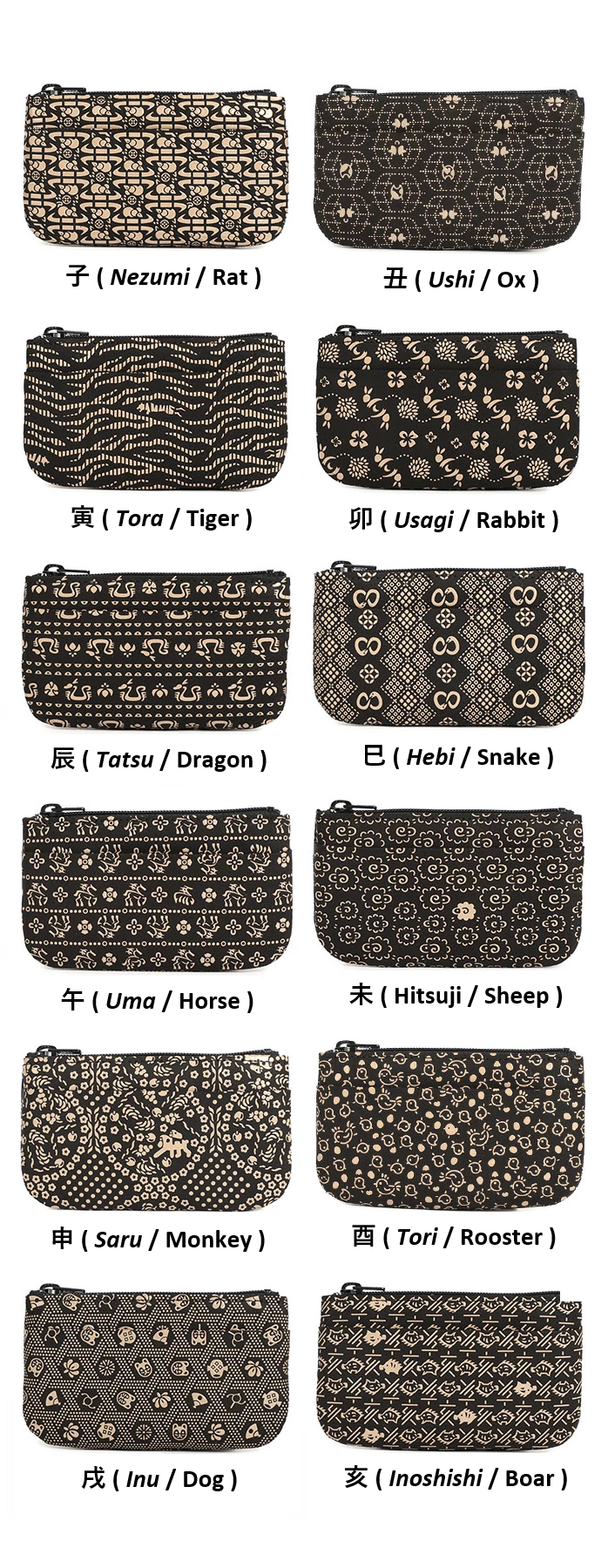 1002 Change Purse - Japanese Zodiac Inden