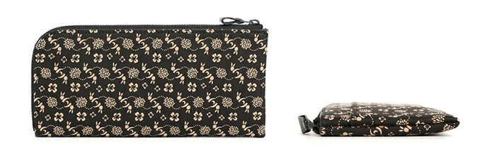 9854 Long Wallet with L-Shaped Zipper - Japanese Zodiac Inden