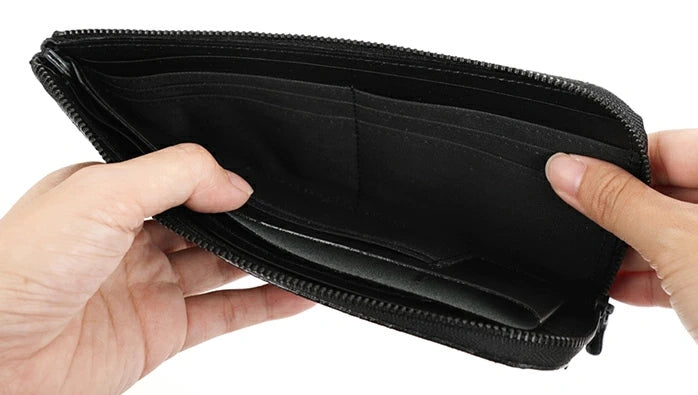 9854 Long Wallet with L-Shaped Zipper - Japanese Zodiac Inden