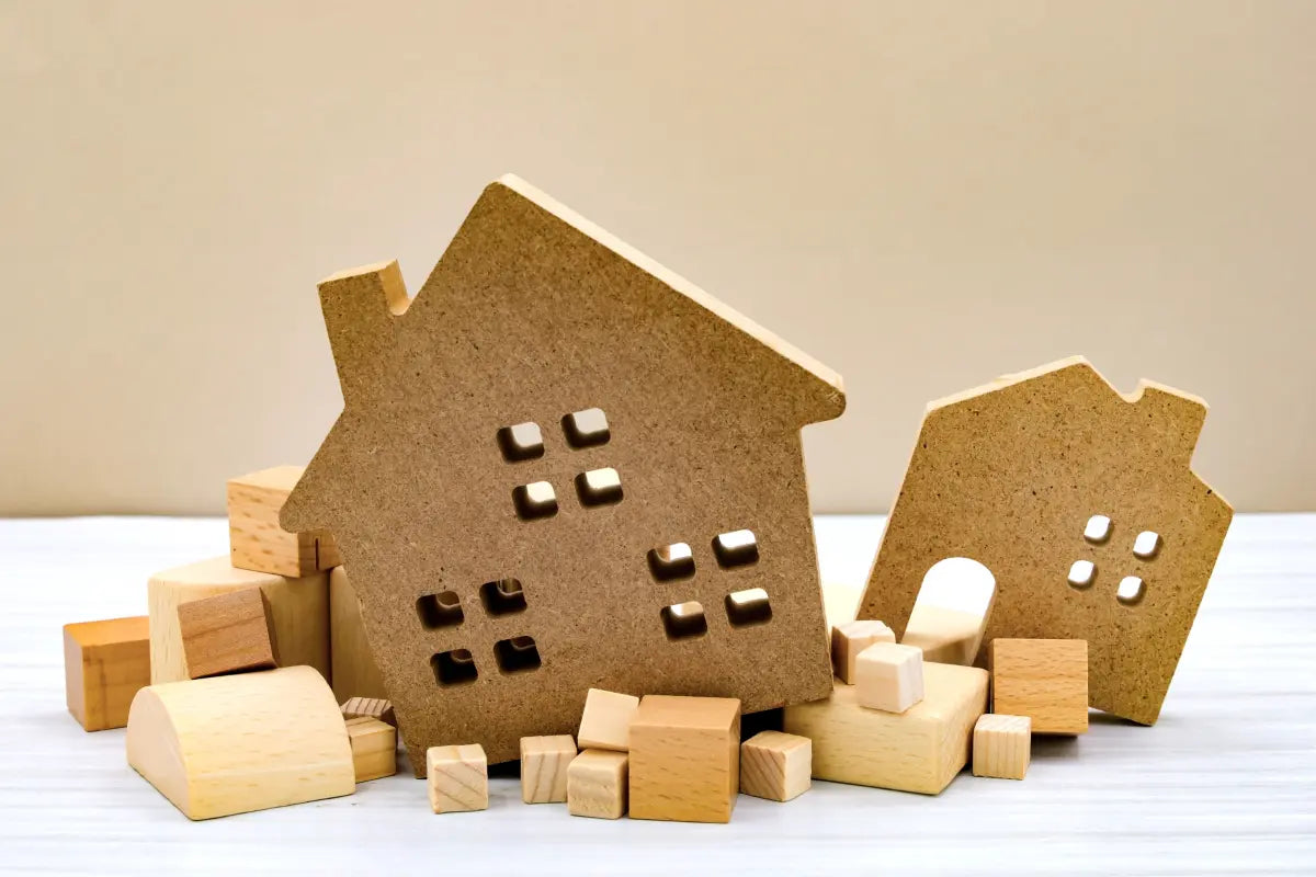 toy houses collapsed