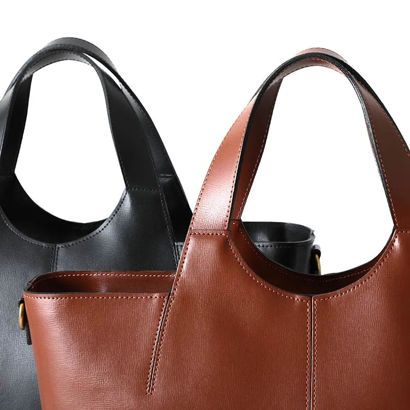 Two Piece Leather Tote Bag L