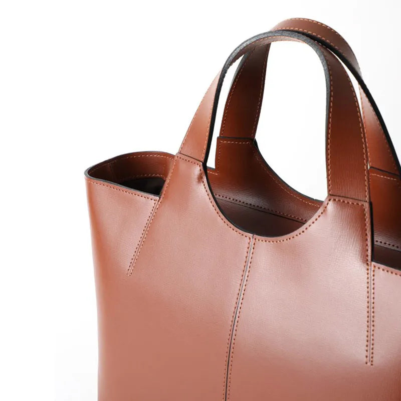 Two Piece Leather Tote Bag M