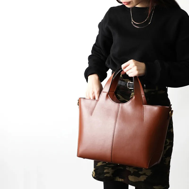 Two Piece Leather Tote Bag M