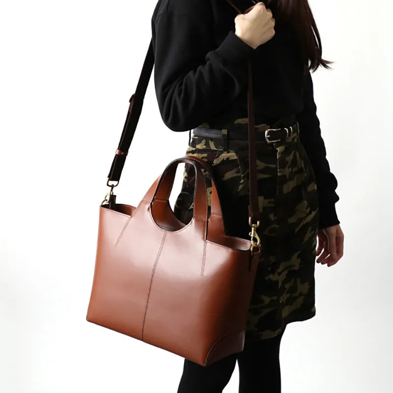 Two Piece Leather Tote Bag M