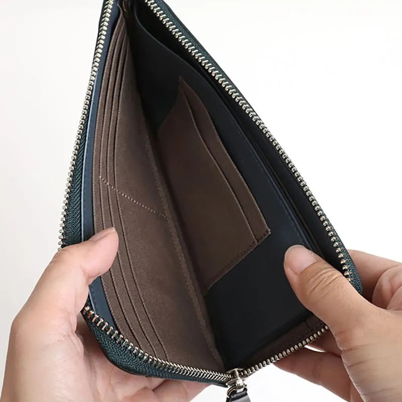 Randoseru leather goods series Half-round zipper wallet