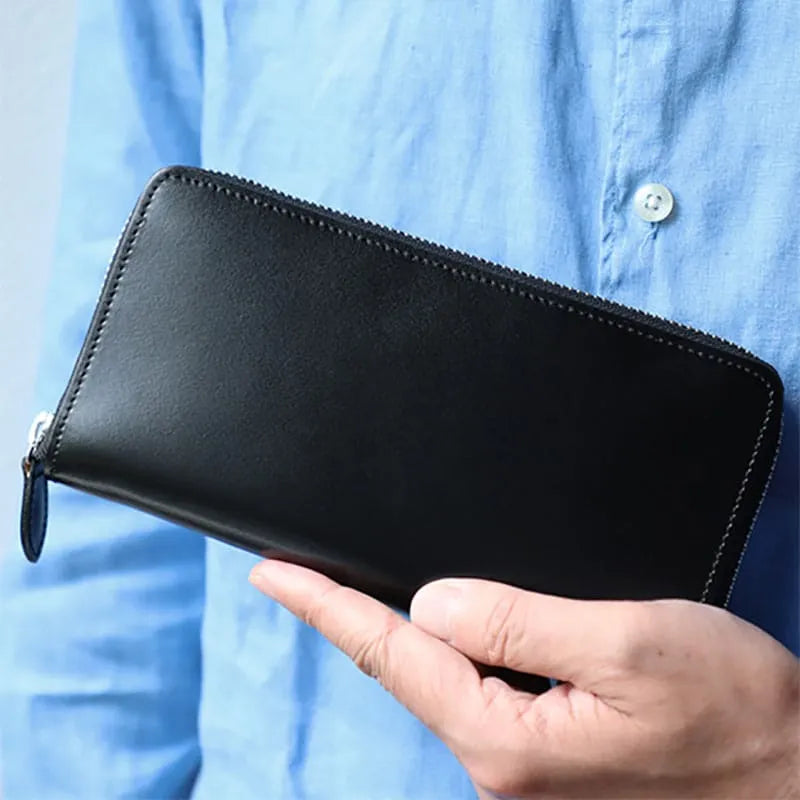 Randoseru leather goods series Round zipper wallet