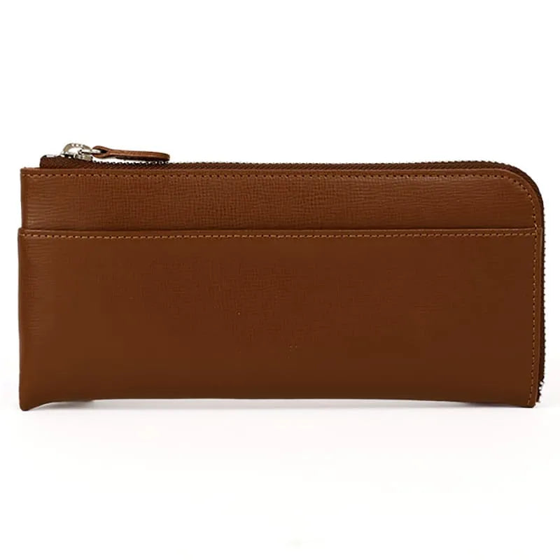 Randoseru leather goods series Half-round zipper wallet