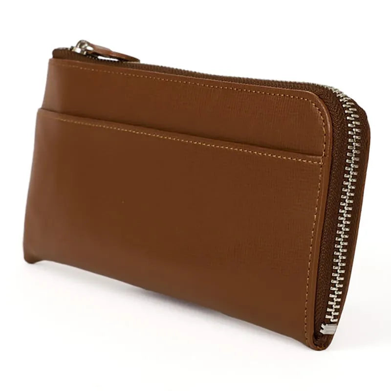 Randoseru leather goods series Half-round zipper wallet