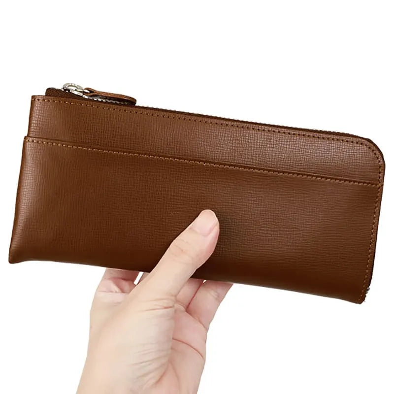 Randoseru leather goods series Half-round zipper wallet