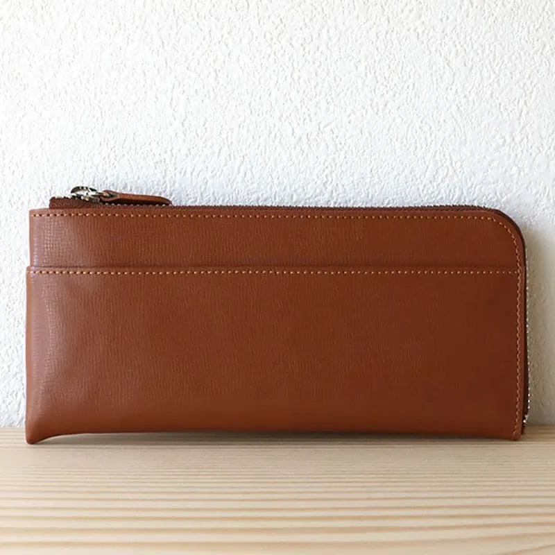 Randoseru leather goods series Half-round zipper wallet