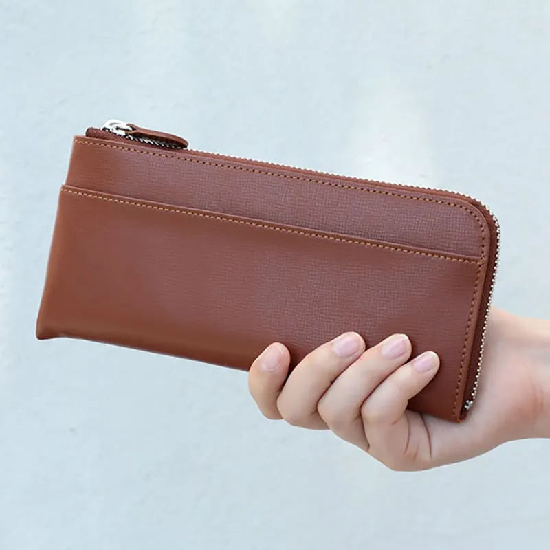 Randoseru leather goods series Half-round zipper wallet