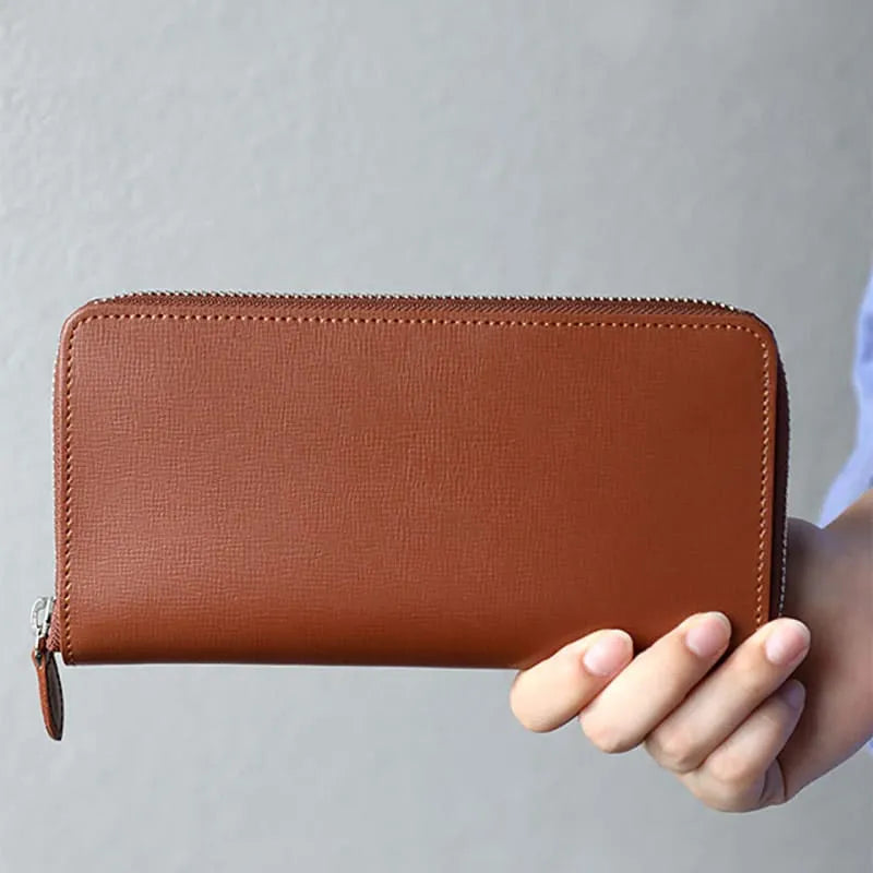 Randoseru leather goods series Round zipper wallet