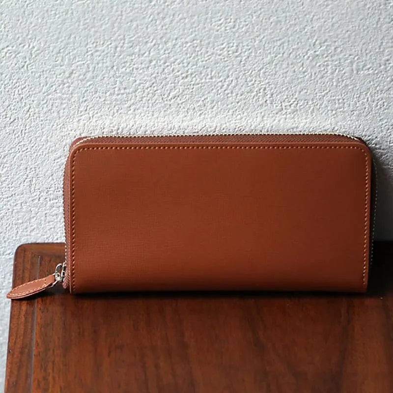 Randoseru leather goods series Round zipper wallet