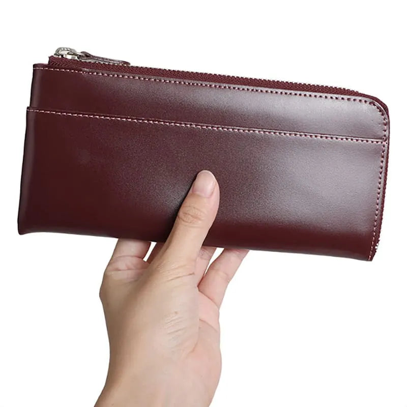 Randoseru leather goods series Half-round zipper wallet