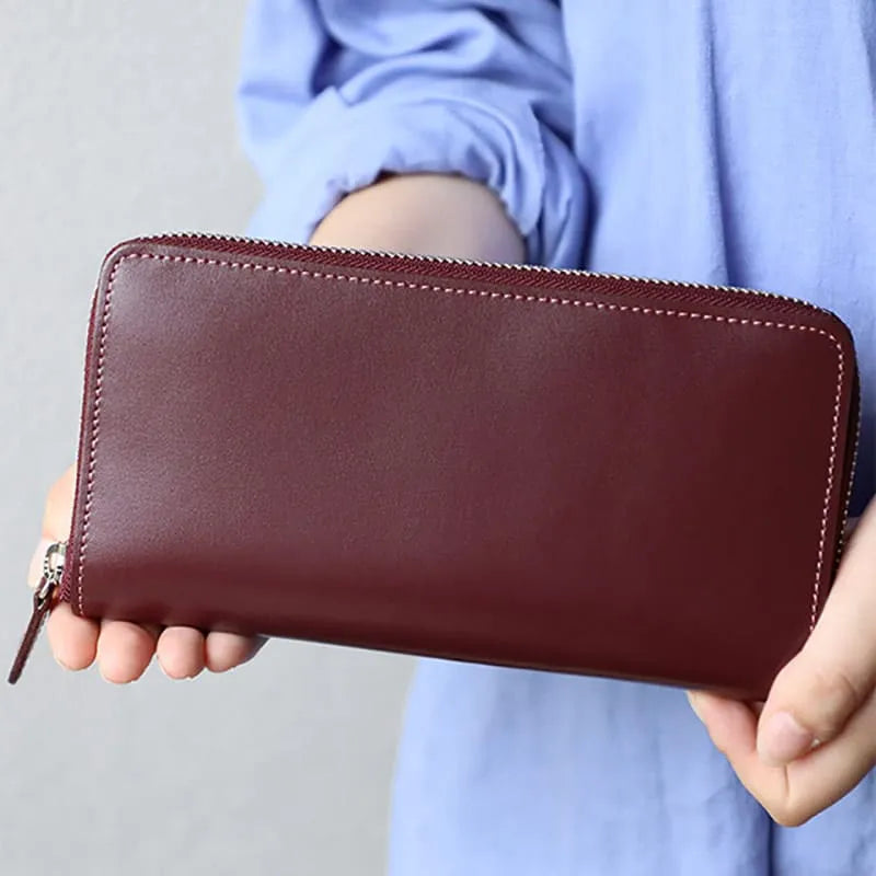 Randoseru leather goods series Round zipper wallet