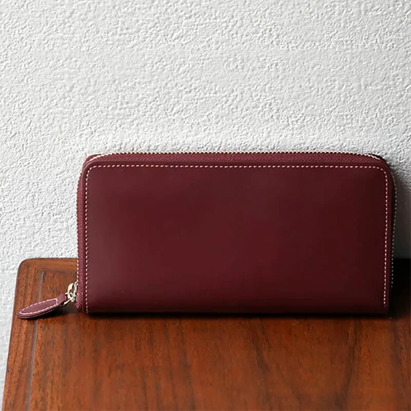 Randoseru leather goods series Round zipper wallet