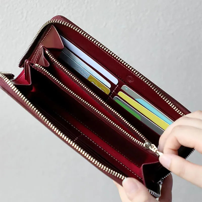 Randoseru leather goods series Round zipper wallet